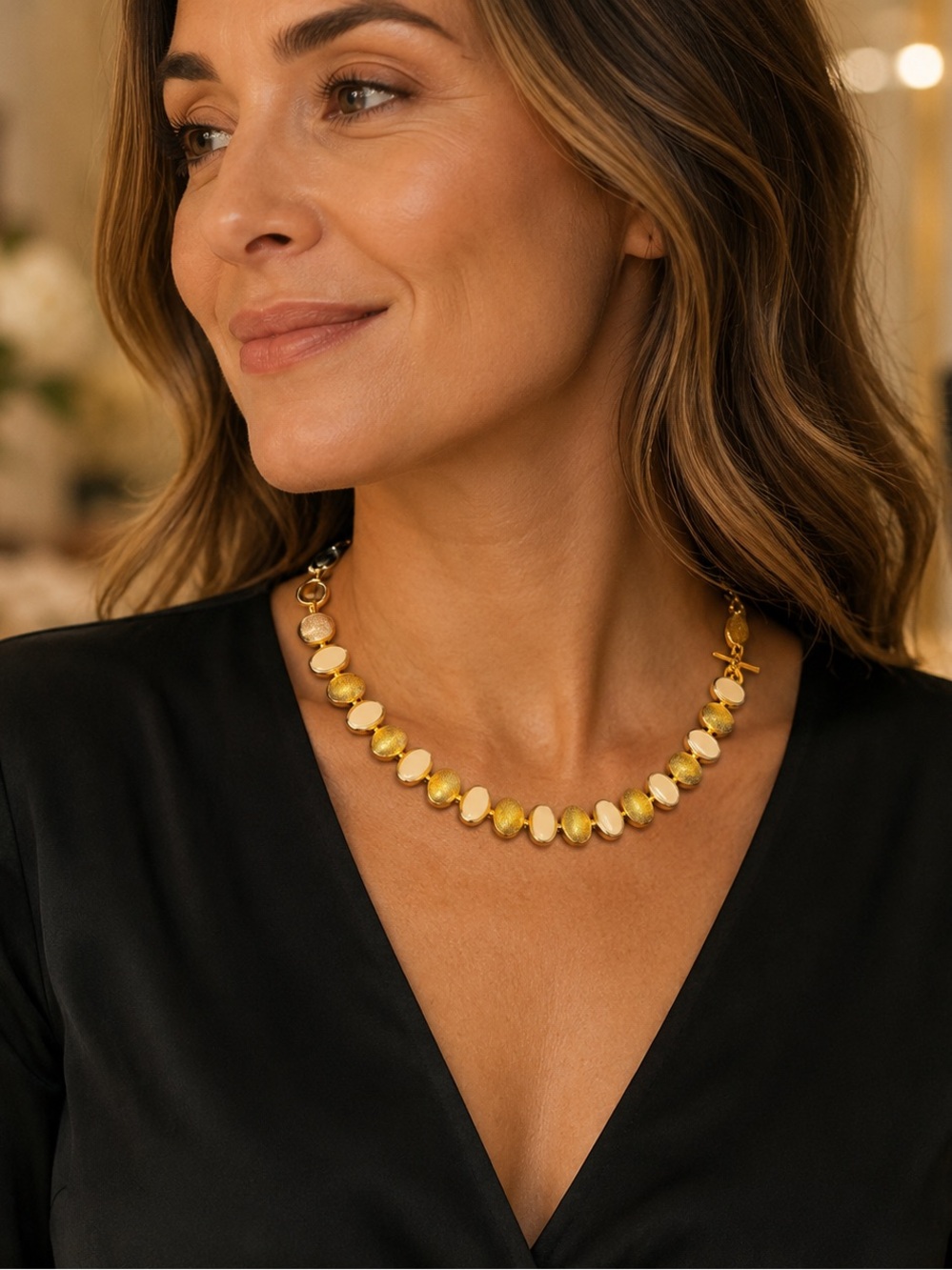 OAK Gold Two-Tone Disc Necklace